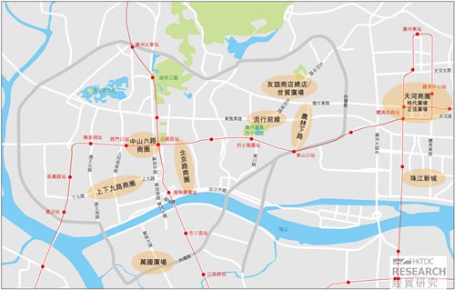 图:广州市内主要商圈