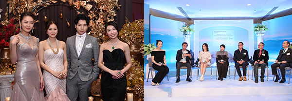 （左图）＂珠宝之夜＂晚宴（右图）＂香港翡翠创作双年赛＂启动礼